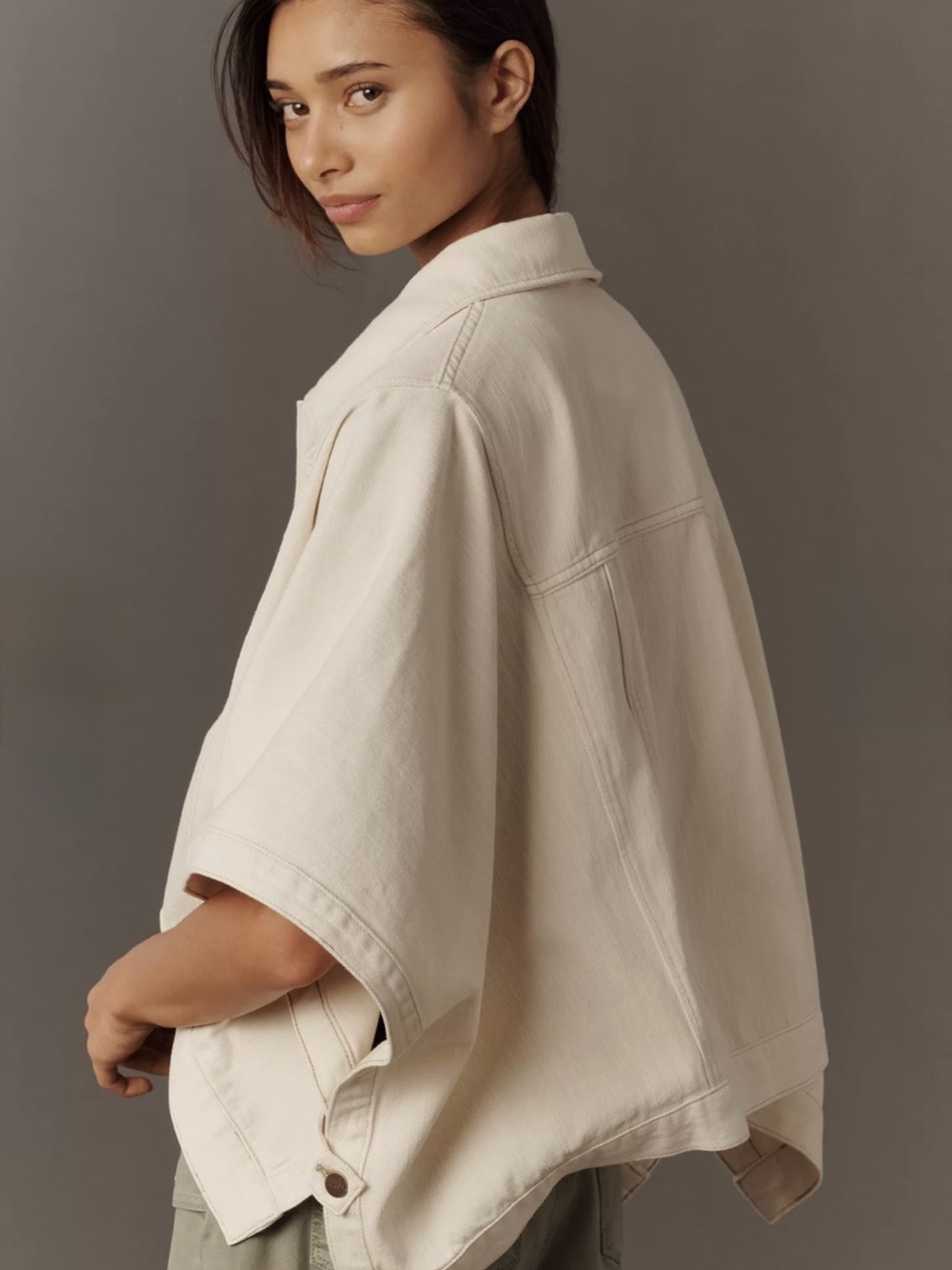 Anthropologie Pilcro Weston Cape Denim Boyfriend Jacket Sz S/M NWOT - Picture 8 of 8